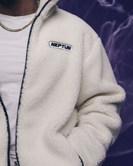 Hunter x Hunter - Oversize - Fleece Jacke - weiß - Neptun
